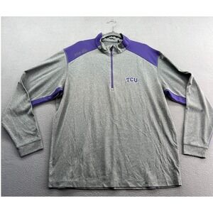 PING Pullover  Mens XL TCU Horned Frogs Quarter Zip  Golf Shirt XL Gray Purple